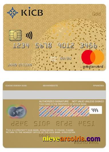 Kyrgyzstan KICB Bank gold mastercard
